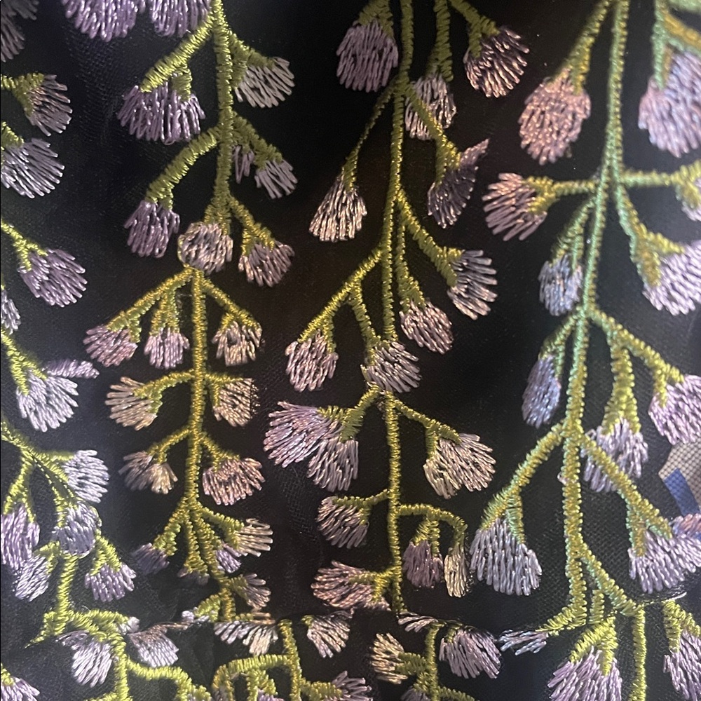 KENSIE BLACK AND PURPLE FLORAL BROCADE OFF-SHOULDER DRESS SIZE 10 NWT - Picture 5 of 7